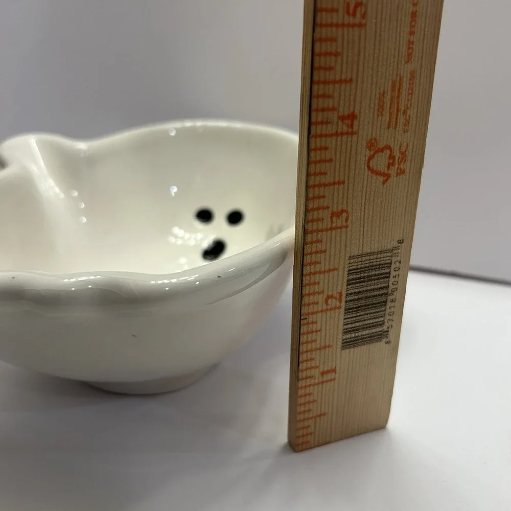 SE Ceramic Ghost Candy Dish Boo Halloween Serving Bowl Treat Tray